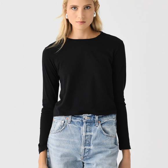 AMO Long Sleeve Womens Babe Tee Black Size Medium - Picture 1 of 7